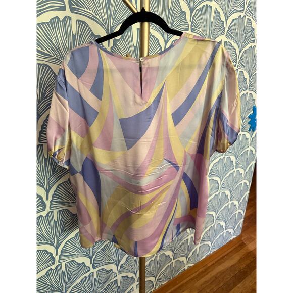 ESCADA 100% Silk Pastel Colored Blouse Sz. 44 - Picture 3 of 8